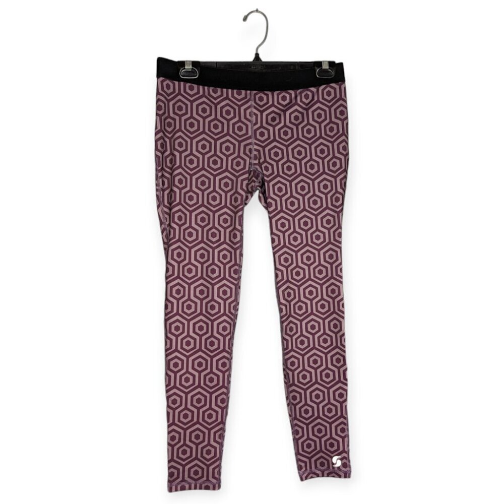 Soffe Low Rise Maroon & Gray Leggings Size Juniors Large